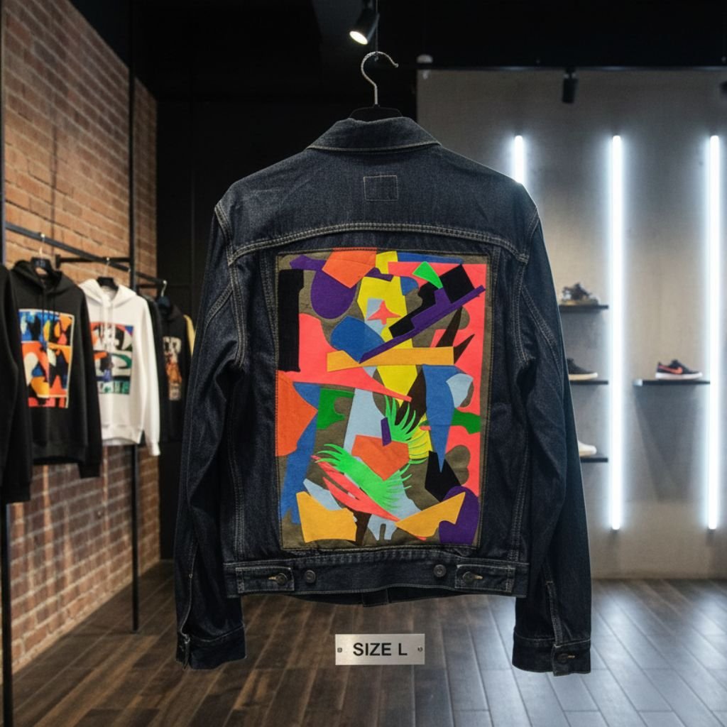 Veste en jean vintage custom by V2M V2 – Image 4