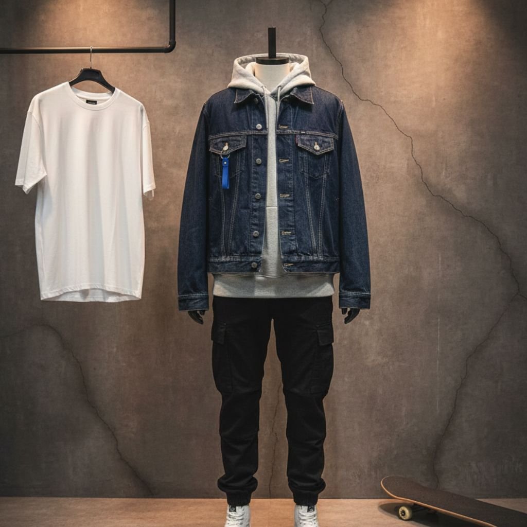 Veste en jean vintage custom by V2M V2 – Image 3