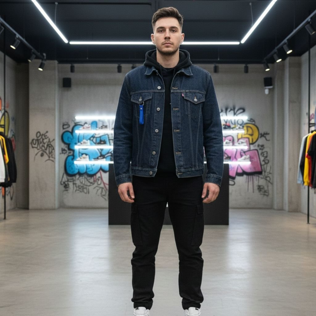 Veste en jean vintage custom by V2M V2 – Image 2