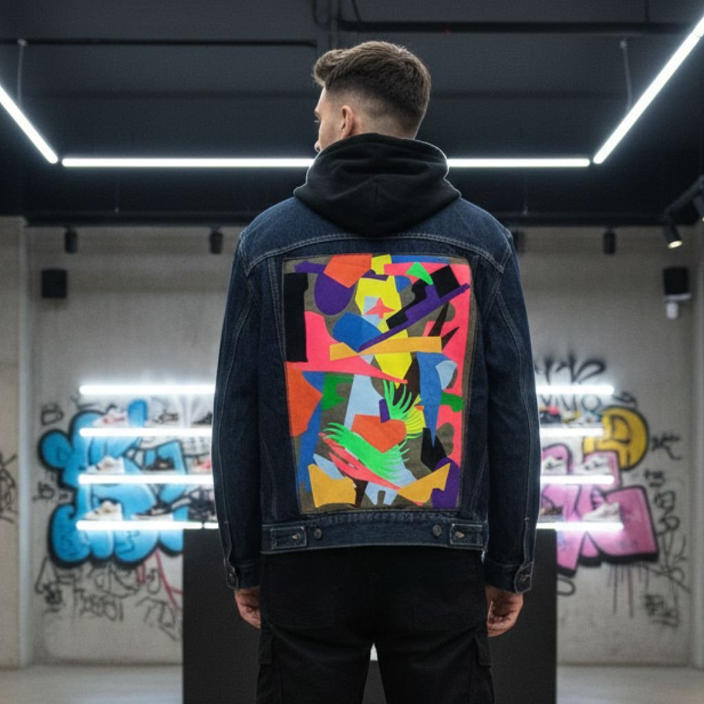 Veste en jean vintage custom by V2M V2